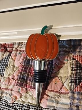 Source Unknown Orange Pumpkin Wine Bottle Stopper